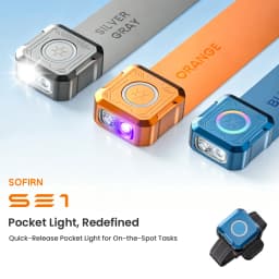 SOFIRN SE1 Pocket Flashlight 300Lm Mini EDC Light RGB Signal Ring Quick-Release Magnetic Wrist Keychain Torch for Bike Ride