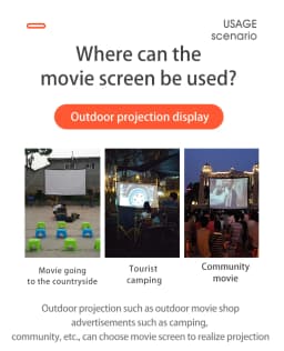 MIXITO Projection Curtain 16: 9 Ratio Hight-Density 60-200 Inch Foldable Anti-Crease Portable Movie Projector Screen