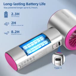 Mini Fan Rechargeable Strong Wind 100 Gear Wind Speed Electric Fan Digital Display Adjustable Turbo Portable Outdoor Handheld