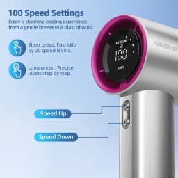 Mini Fan Rechargeable Strong Wind 100 Gear Wind Speed Electric Fan Digital Display Adjustable Turbo Portable Outdoor Handheld