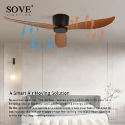 SOVE Ceiling Fans With Remote Control Modern Black White Low Floor BLDC Motor 30W Simple Ceiling Fan Without Light Home Fan 220V