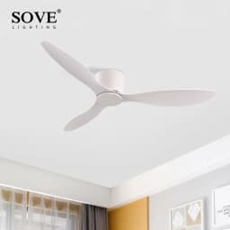 SOVE Ceiling Fans With Remote Control Modern Black White Low Floor BLDC Motor 30W Simple Ceiling Fan Without Light Home Fan 220V
