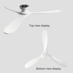 42/52/60 Inch Low Floor Ceiling Fan 3 Wooden Blade DC Motor Electric Fan with Remote Control for Living Room Dining Room Bedroom