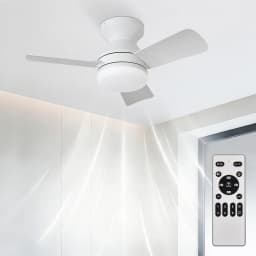 Ceiling Fan with 30W Led Light, Silent Dc Motor Ø80Cm, 6 Speeds with Remote Control, Winter-Summer Function, 3 Temperatures and Timer, Modern Fan Lamp for Bedroom and Living Room
