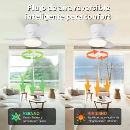 Ceiling Fan with 30W Led Light, Silent Dc Motor Ø80Cm, 6 Speeds with Remote Control, Winter-Summer Function, 3 Temperatures and Timer, Modern Fan Lamp for Bedroom and Living Room