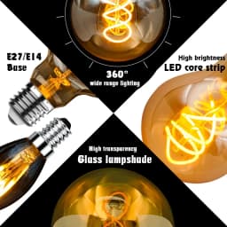 E14 E27 Spiral Light G80 G95 G125 LED Filament Bulb 220V 4W 2200K Retro Vintage Lamps Decorative Lighting Dimmable Edison Lamp