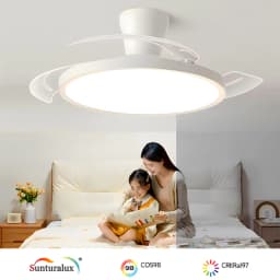 Modern Ultra-Thin Invisible Ceiling Fan LED Light Electric Fan 3 Folding Blades Pendant Light Kitchen Dining Room Office AC220V