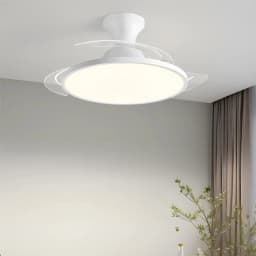 Modern Ultra-Thin Invisible Ceiling Fan LED Light Electric Fan 3 Folding Blades Pendant Light Kitchen Dining Room Office AC220V