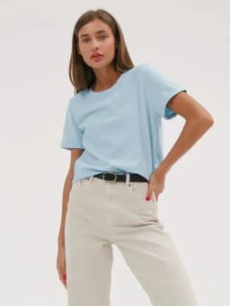 Bornladies Summer 100% Cotton Women's T-shirt Bottoming Basic Fashionable Solid Lady Short Sleeve Loose Tops Shirts 230g/㎡ Tops