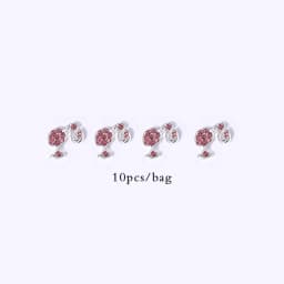 10pcs Nail Charms Hot Pink Doll Cartoon Design DIY Glitter 3D Nail Art Decorations Jewelry Crafts Rhinestone Accessories