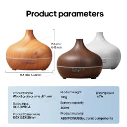 Wood Grain Aromatherapy Diffuser USB Humidifier Desktop Air Purifier Aroma Cool Mist Difusor/Essential Oil Set