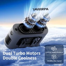 Socoolfan 14500mAh Outdoor Fan Portable Waist Hanging Neck Strong Dual Air Vents Fans for Travel Sports Courier Outdoor Working