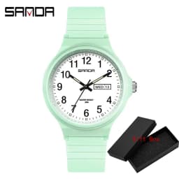 Fashion Sanda Top Brand Calenda Quartz Watch Minimalism Style Ladies Wristwatch Simple Black White Waterproof Watch Clock Reloj