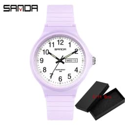 Fashion Sanda Top Brand Calenda Quartz Watch Minimalism Style Ladies Wristwatch Simple Black White Waterproof Watch Clock Reloj