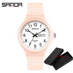 Fashion Sanda Top Brand Calenda Quartz Watch Minimalism Style Ladies Wristwatch Simple Black White Waterproof Watch Clock Reloj