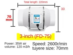Exhaust Fan Home Mute Inline Duct Fan Bathroom Exhaust Fan Ventilation Equipment Kitchen Bathroom Wall Mounted Air Purifying Ve