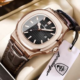 POEDAGAR Top Square Man Watch Date Waterproof Luminous Luxury Men Wristwatch High Quality Leather Men's Quartz Watches+Box Reloj