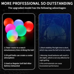 Caiton Night Glow Golf Balls – Set of 6 High-Visibility, Impact-Activated Balls for Nighttime Play, Perfect Gift for Golf Lovers