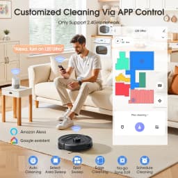 Lubluelu L20 Ultra Robot Vacuum Mop Combo 5500Pa Robot Vacuum Auto-Charging 5 Maps 24 No-go Zones 3 In 1 Robot Vacuum Cleaner