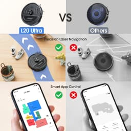 Lubluelu L20 Ultra Robot Vacuum Mop Combo 5500Pa Robot Vacuum Auto-Charging 5 Maps 24 No-go Zones 3 In 1 Robot Vacuum Cleaner