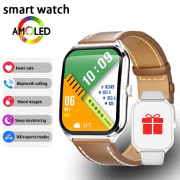 New Ultra Thin Smart Watch Men 1.96' AMOLED HD Pixel Display Always Show Time BT Call Reminder Smartwatch Ladies For Android iOS