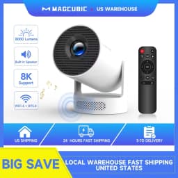 Magcubic HY300 Pro+ 8K Android 14 Portable Projector 8000 Lumens WiFi 6 BT5.4 Outdoor Theater 5W HiFi Speaker 720P HD Supported