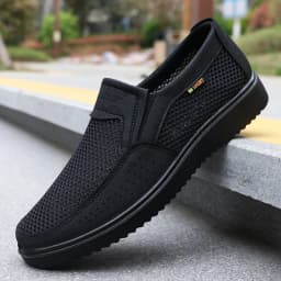 Men's Breathable Slip-On Casual Shoes - Lightweight Low-Top Walking Sneakers, Suitable for Outdoor Activities, Fishing, Parks, and Exercise, Brown Mesh Fabric, Rubber Sole, Comfortable for All Seasons, Outdoor Footwear | Low-Top Shoes | Fabric Shoe Upper