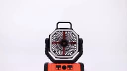 Camping Fan 20000mAh Battery Powered Fan Rechargeable with LED Light Portable Outdoor Tent Fan with Hanging Hook 4 Speeds Wind