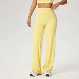 SOISOU Nylon High Waist Wide Straight-Leg Pants Ultra Soft Butter Fabric Women's High Elastic Yoga Pants Running Sport Trousers