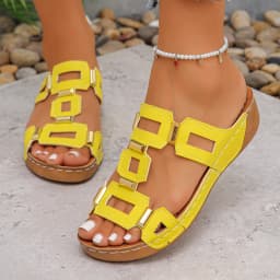 Large Size Roman Style Women's Sandals Open Toe Beach Slippers Summer Wedges Comfortable Outdoor Slip-On Shoes for Women