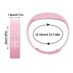 LED Digital Alarm Clock Watch Adjustable Silicone Snooze-proof Alarm Bracelet with Running Pedometer Waterproof Vibrating Alarm
