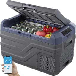 SucceBuy 30/37/45L Car Refrigerator Single Zone Portable Freezer&Built-in Light Compressor Cooler for Outdoor Camping RV