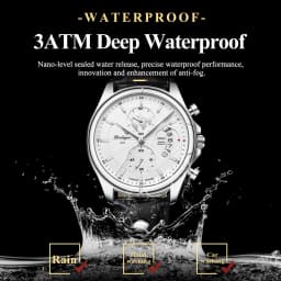 POEDAGAR Luxury Man Wristwatch Chronograph Date Waterproof Leather Men Watch Casual Quartz Men's Watches Sports Male Clock Reloj