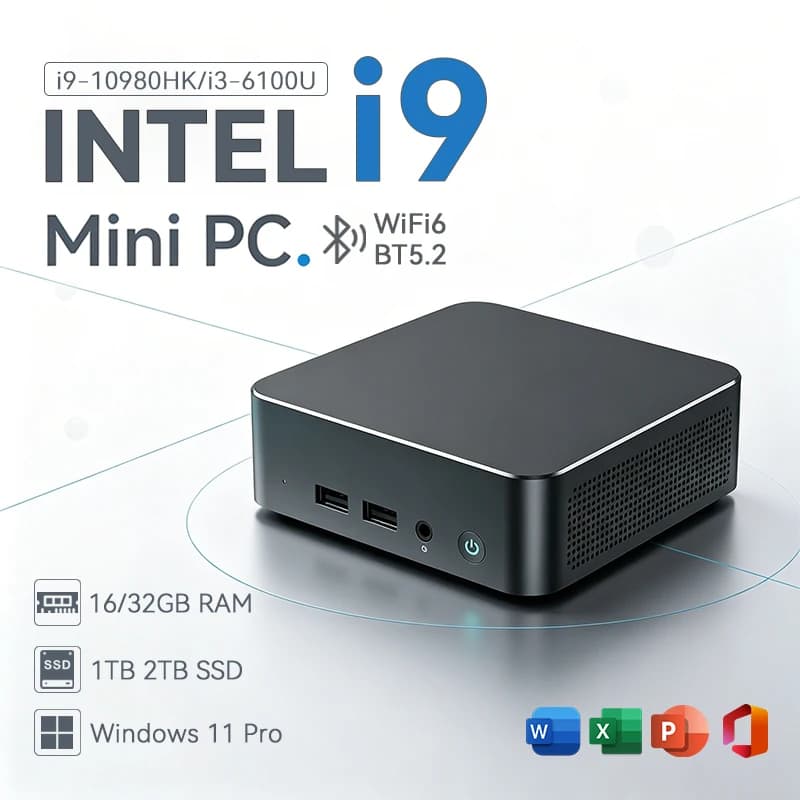 2026 Mini PC Intel Core I9 10980HK I3 6100U Windows 11 Gaming Computer Desktop PC RAM 16GB SSD 1TB WiFi6 BT5.2 Portable Gamer PC