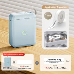 Niimbot D110 Mini Handheld Thermal Label Maker Wireless Sticker Machine Inkless Pocket with Label Sticker for Home Office