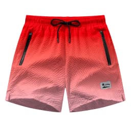 Men's Seersucker Beach Shorts with Mesh Liner Summer Casual Board Shorts with Zipper Pockets Quick Dry Swim Shorts Swim Trunks