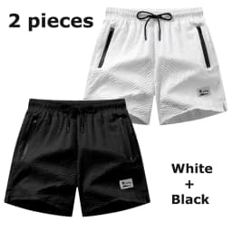 Men's Seersucker Beach Shorts with Mesh Liner Summer Casual Board Shorts with Zipper Pockets Quick Dry Swim Shorts Swim Trunks