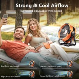 Camping Fan 20000mAh Rechargeable Battery Wireless Portable Outdoor Camping Fan Tent Ceiling Fan with Hook and LED AirCirculator
