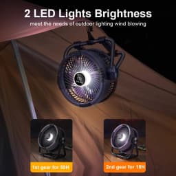 Camping Fan 20000mAh Rechargeable Battery Wireless Portable Outdoor Camping Fan Tent Ceiling Fan with Hook and LED AirCirculator