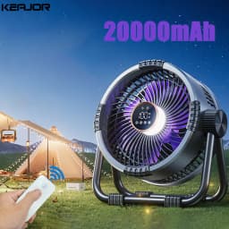 Camping Fan 20000mAh Rechargeable Battery Wireless Portable Outdoor Camping Fan Tent Ceiling Fan with Hook and LED AirCirculator