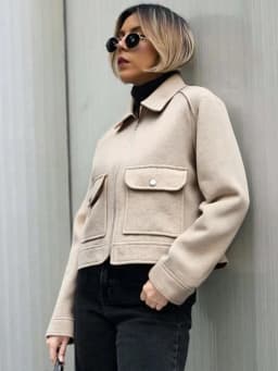 SLTNX Women's Zipper Jacket Coat New Winter Long Sleeve Pocket Outerwear Coat Short Street Elegant Women's Jacket