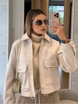 SLTNX Women's Zipper Jacket Coat New Winter Long Sleeve Pocket Outerwear Coat Short Street Elegant Women's Jacket