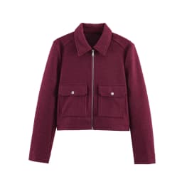 SLTNX Women's Zipper Jacket Coat New Winter Long Sleeve Pocket Outerwear Coat Short Street Elegant Women's Jacket