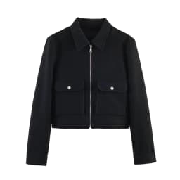 SLTNX Women's Zipper Jacket Coat New Winter Long Sleeve Pocket Outerwear Coat Short Street Elegant Women's Jacket