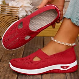 Womens Spring Summer Knit Slip On Sneakers Breathable Mesh Casual Shoes with Arch Support Machine Washable Multi Colors