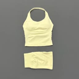 2 Pcs HISTELLO Halter Top Strappy Bra Shorts Set Women Yoga Workout Clothes Seamless Vest Hip-Lifting Sports Leggings Gym Suit