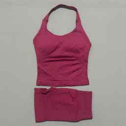 2 Pcs HISTELLO Halter Top Strappy Bra Shorts Set Women Yoga Workout Clothes Seamless Vest Hip-Lifting Sports Leggings Gym Suit