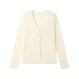Spring Summer V Neck Cardigan For Women Silk Wool Skin-friendly Knitwear Lightweight Buttoned Coat