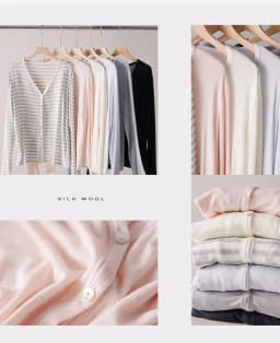 Spring Summer V Neck Cardigan For Women Silk Wool Skin-friendly Knitwear Lightweight Buttoned Coat