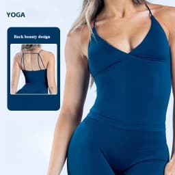 Women Seamless Cross Sports Vest Gym Yoga Tops with Padded Sexy Backless Workout Fitness Camisole Running Sports Tops Summer